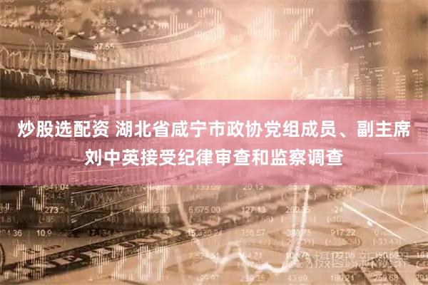 炒股选配资 湖北省咸宁市政协党组成员、副主席刘中英接受纪律审查和监察调查
